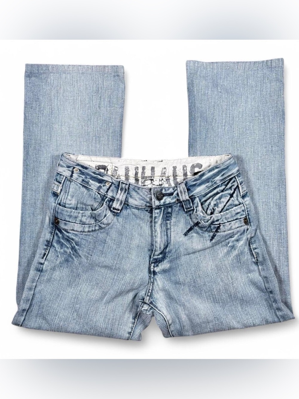Bauhaus light wash denim straight leg jeans